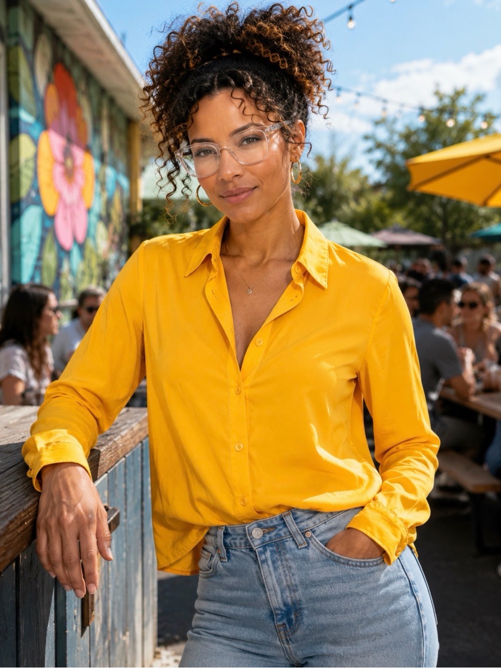 Express Portofino Yellow Blouse